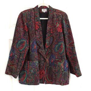 Tapestry Jacket Paisley Brocade Artsy Boho Funky Vtg Y2K